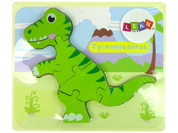 Hölzerner Isanosaurus grüner Dinosaurier-Puzzle
