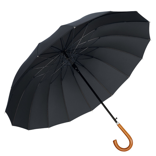 Large Automatic Umbrella with Arm Cover 24-Rib Black 115 cm
