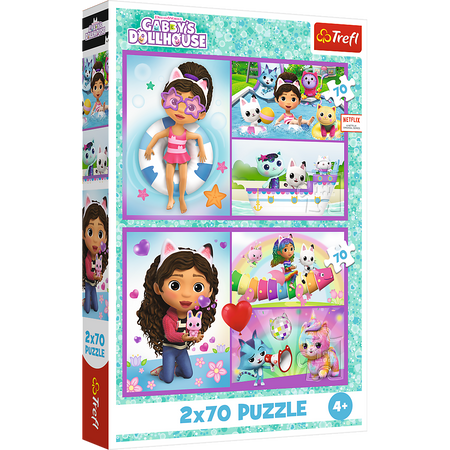 Puzzle - 2x70 - Spielen Sie mit Gabby Trefl 34438