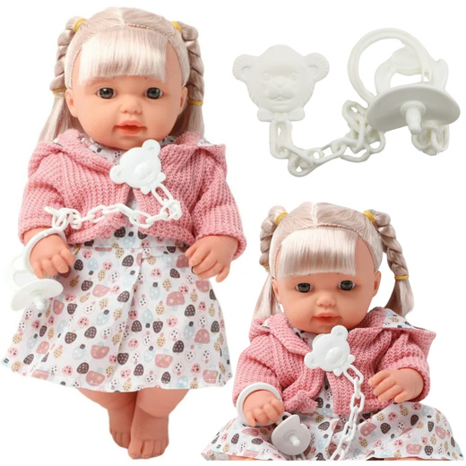Baby Doll Girl Dress Sweater Pacifier Sounds