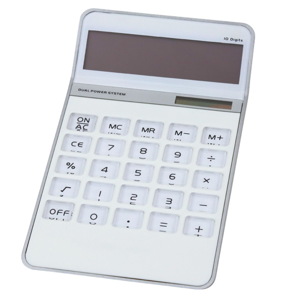 Classic 10D Desktop Calculator 10-Digit Display Solar White