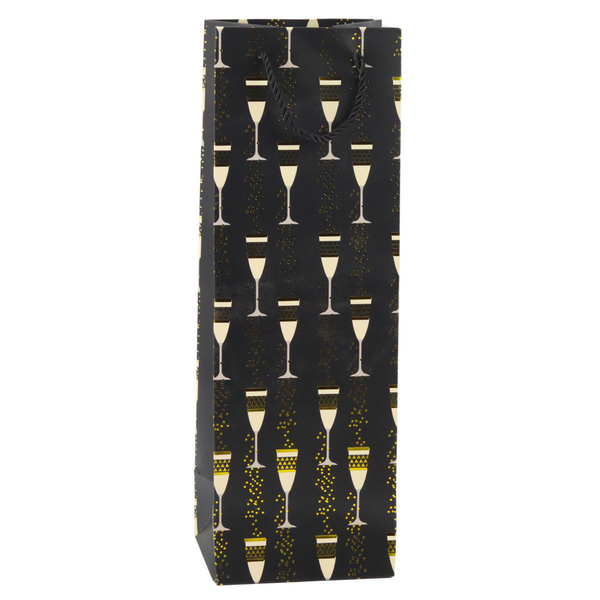Bottle Gift Bag Glasses Motif 36 x 12 x 10 cm