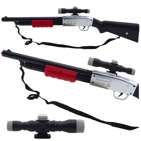 Rifle Shotgun Prop Shoulder Strap Scope Black Sounds 65cm