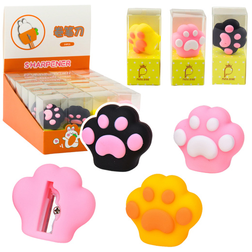 Cat Paw Sharpener Pink Black Yellow 8cm