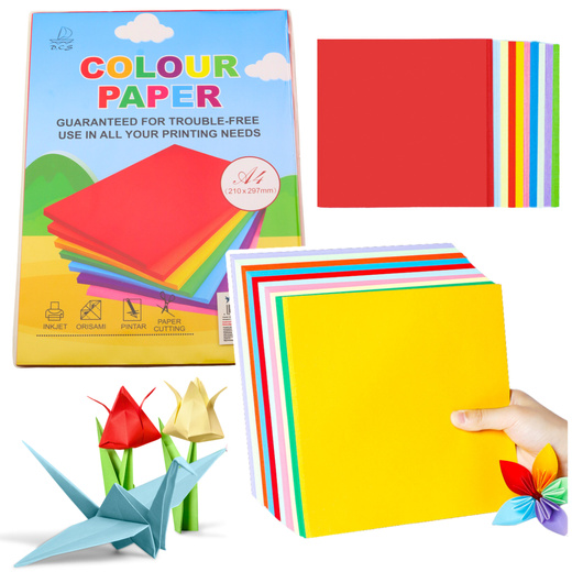 Farbiges Dekorpapier A4 zum Bedrucken von Bastelkarten 100 Stk