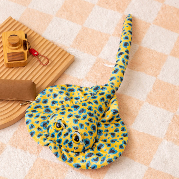 Plush Stingray Mascot Cuddly Toy Yellow Dotted 50cm