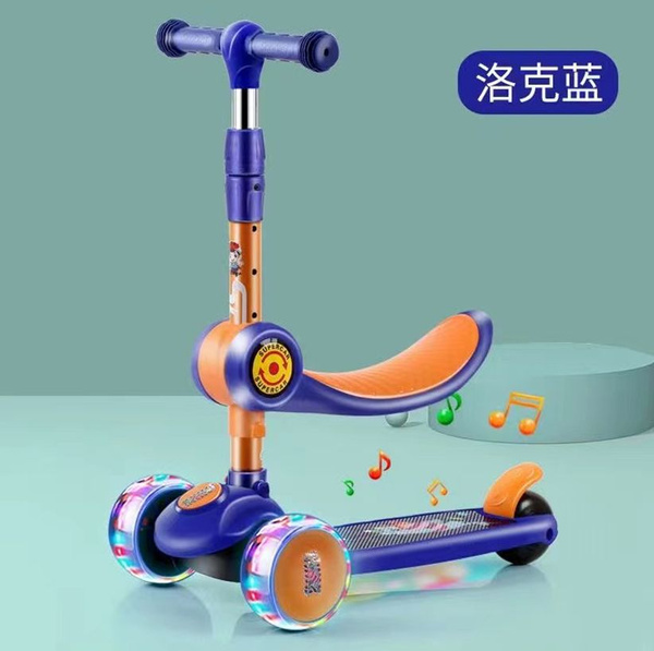 Dreirädriger Balance-Scooter Saddle Blue Music Diodes Cat