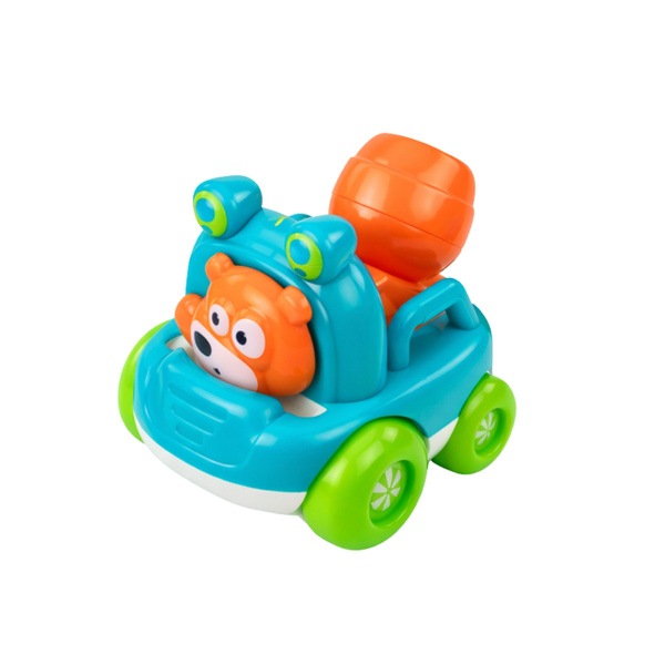 Set mit Baustellenfahrzeugen und Tieren für Kleinkinder, bunt, 3-teilig.