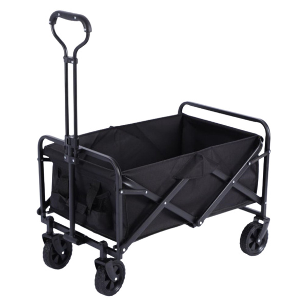 Foldable Garden Beach Transport Cart Black 120L
