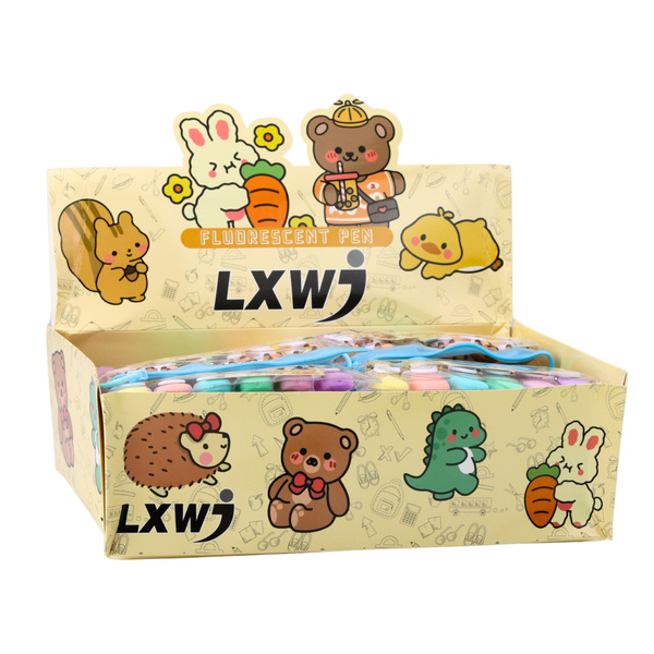 Capybara Mini-Textmarker-Set im Etui, bunt, Pastell, 6-teilig