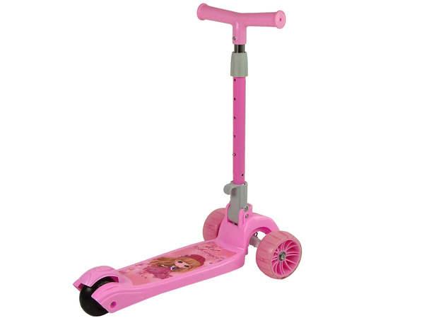 Tricycle Balance Scooter Luminous Wheels Pink Girl