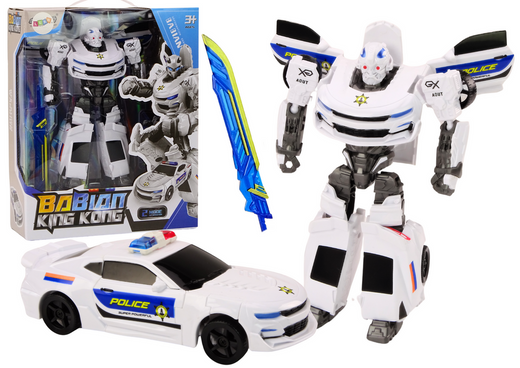 Auto-Robot 2in1 Transformation Police Car White
