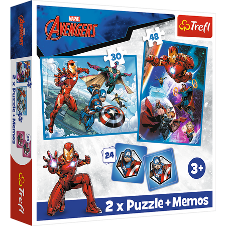 Puzzle - 2in1 + memos Heroes in action Marvel The Avengers Trefl 93333