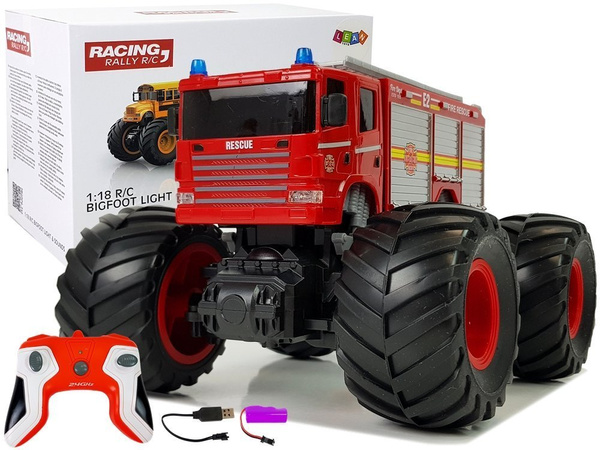 Fire Truck Huge Wheels Remote Controlled 2.4G Sound