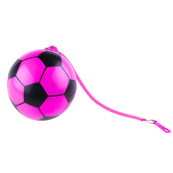 Rubber Soccer Ball Pattern Spring Holder Pink 22cm