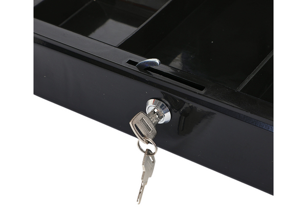 Spardose aus Metall mit Fächern, 2 Schlüssel, Schwarz