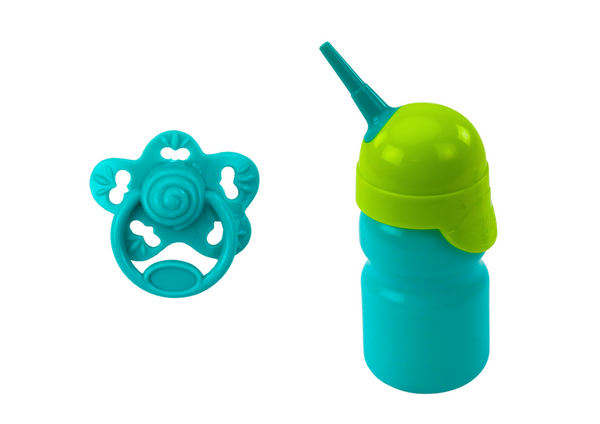 Baby Doll In Gray Pajamas Peeing Bottle Pacifier Sounds