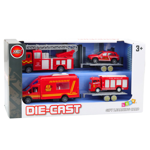 Fire Trucks Cars Drive Set Red