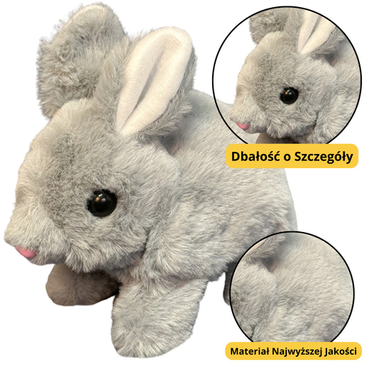 Plüsch Maskottchen Kuscheltier Hase Kaninchen Grau 18cm