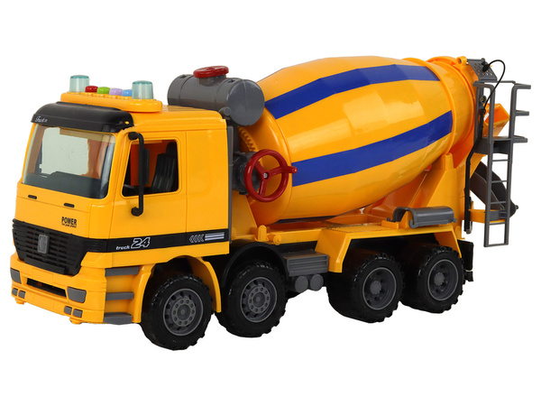 Concrete Mixer Orange Rotary Pear Sound Lights Construction Vehicle
