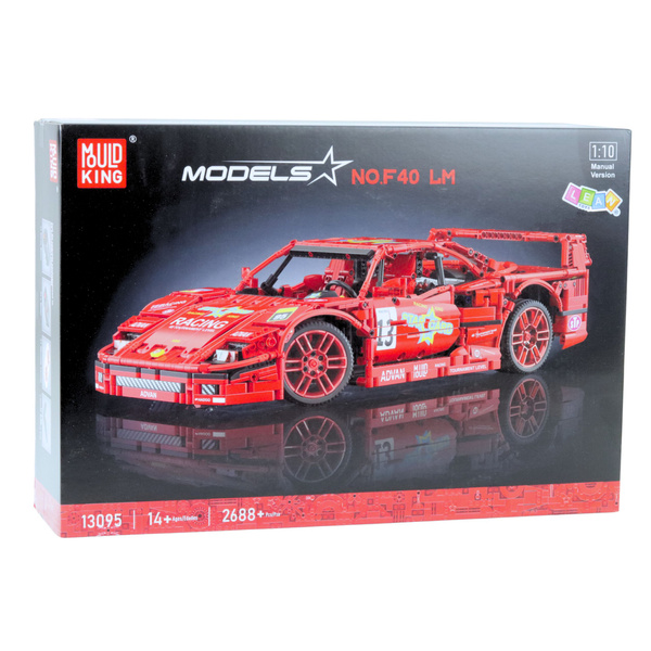 Construction Bricks Sports Car Racing Red 1:10 2688 pcs.