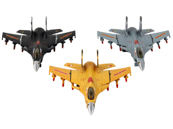 Airplane Model With Friction Drive, Gray, Black or Yellow