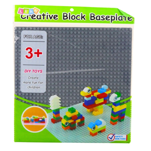 Construction Board for Building Blocks Gray 25.5x25.5 cm