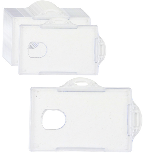 Horizontal ID Card Case, Hard Plastic, Transparent 10pcs.