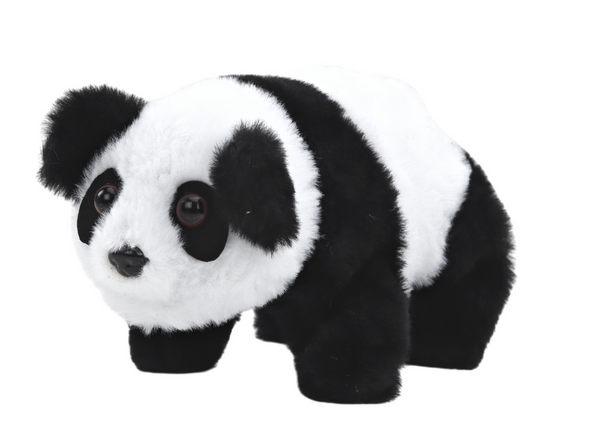 Interactive Plush Panda In Pink Blue Transporter