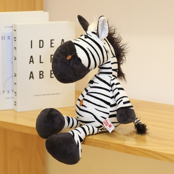 Plush Mascot Cuddly Toy Zebra Black and White 25cm