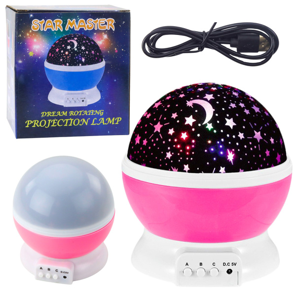 360° Rotating Star Projector LED Night Light Pink