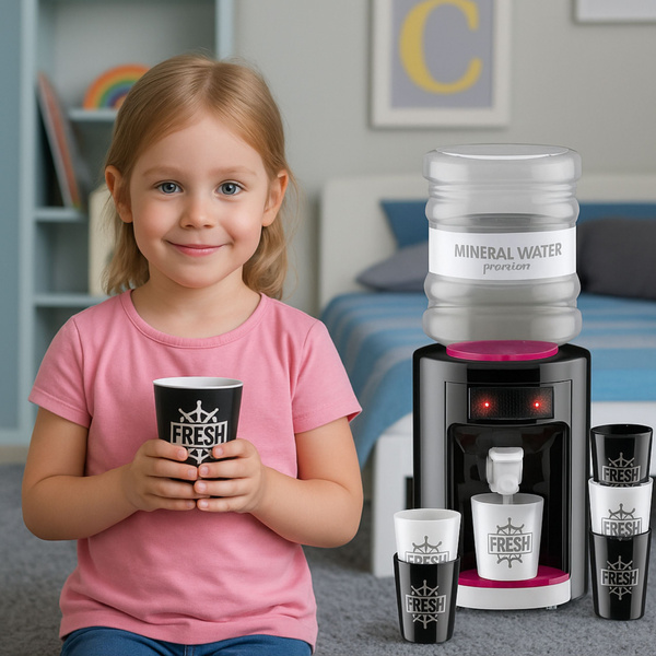 Spielzeug-Wasserspender für Kinder mit Licht und Geräuschen, rosa