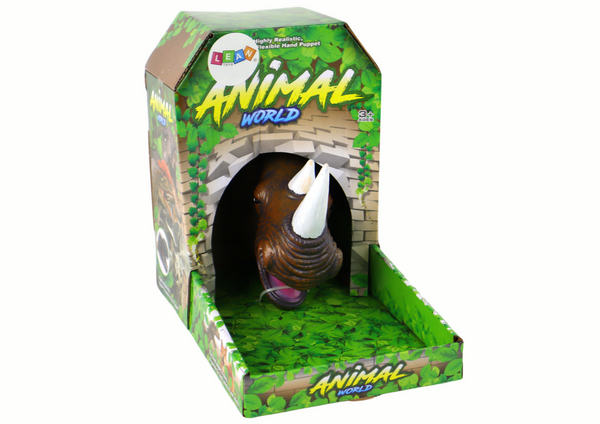 Nashorn Tier Handpuppe Braun