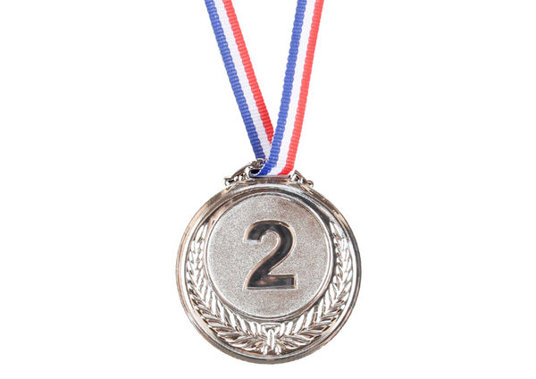 Silver Medal Second Place Prize Trophy Zinc 6.5cm