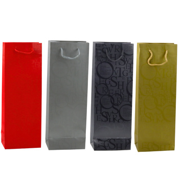 Wine Bottle Gift Bag Pattern With Inscriptions 35 x 12 x 9 cm