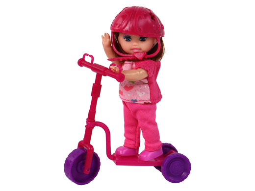 Lucy Doll Set Purple Scooter Skateboard Helmets