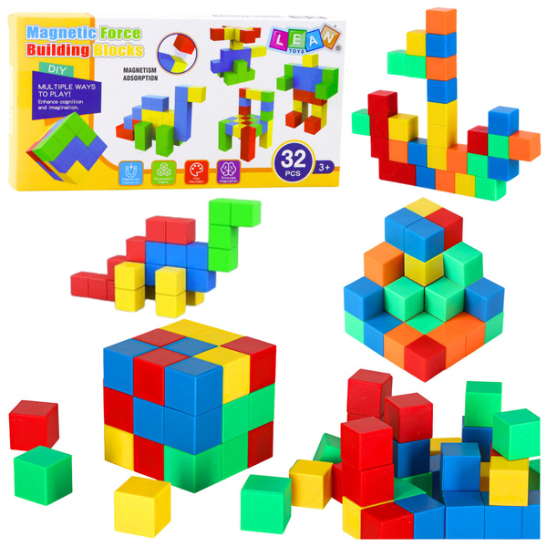 Set of Magnetic Blocks for Children Colorful Puzzle 32 pcs.