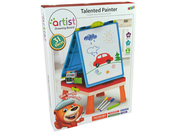 3-in-1-Magnet-Kreidetafel, blauer Spieltisch