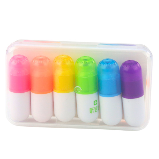 Mini-Textmarker-Set im Etui Intensive Farben 6-tlg