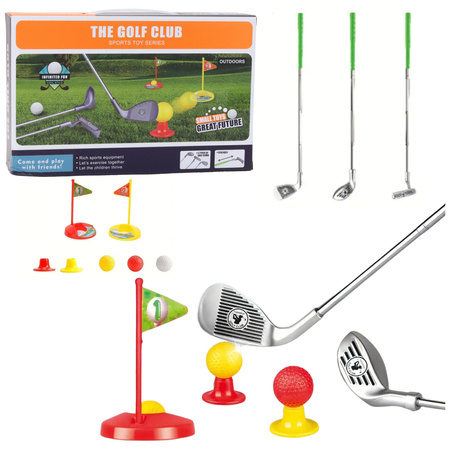 Golfset für Kinder, Schläger, Bälle, Flaggen, Untersetzer, 48-teilig