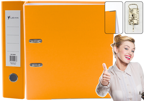 A4 Document Binder/75mm Lever Mechanism Yellow