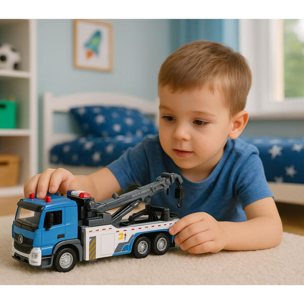 Vehicle Boom Truck Tow Truck Metal Cabin Lights Sounds