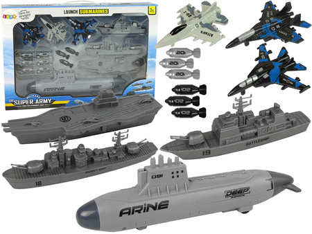 Marine-Armee Set Marinestützpunkt Jets Bomben