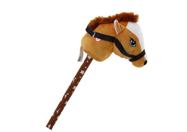Plush Horse Head On A Stick Hobby Horse Brown Shorthair Horse sounds
