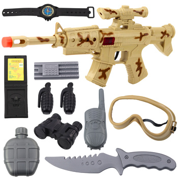Military Rifle Set with Rifle Accessories Shot Sound Sand