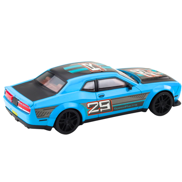 Rear-wheel drive sports racing car blue