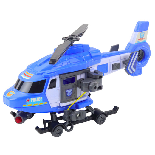 Police Helicopter Hook Stretcher Lights Sounds Blue 1:16