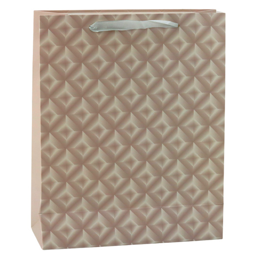 Embossed Beige Gift Bag 32 x 26 x 10cm