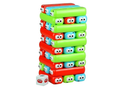 Game Tower With Worms Colorful Bricks
