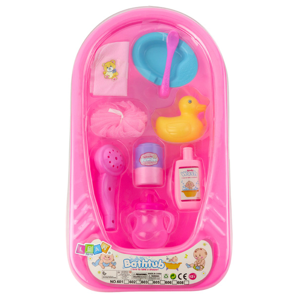 Puppenbadeset Badewannen-Badezubehör Rosa
